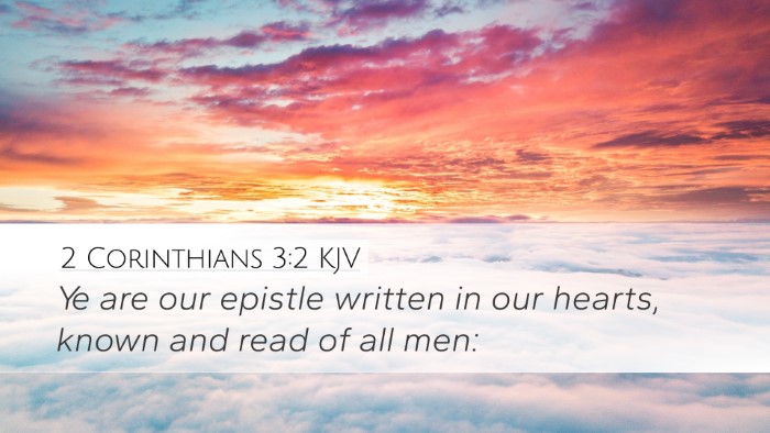 2 Corinthians 3:2 KJV Desktop Wallpaper - Ye are our epistle written in our hearts, known - Desktop Bible Verse Wallpaper