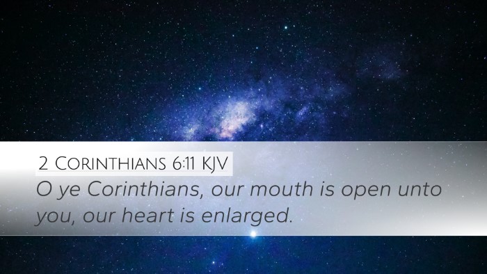 2 Corinthians 6:11 KJV Bible Verse Image