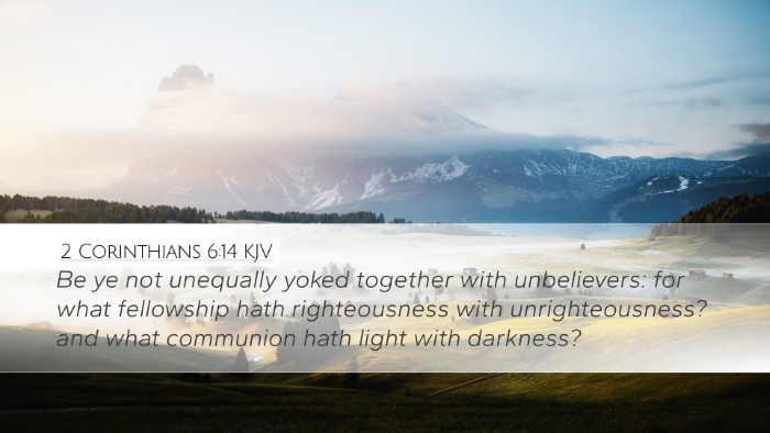 2 Corinthians 6:14 KJV Bible Verse Image