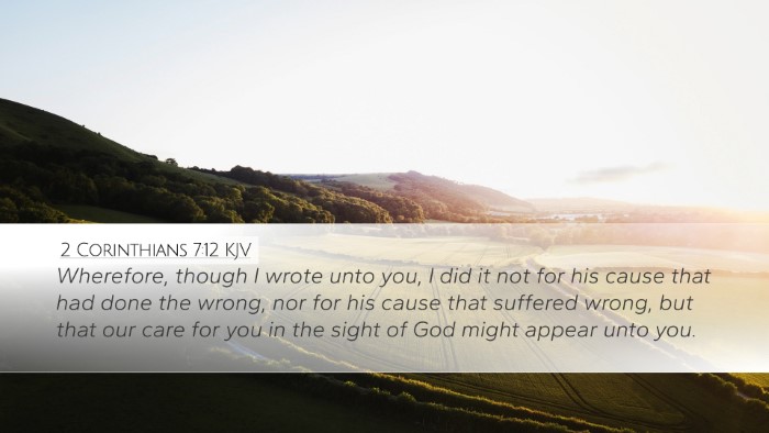2 Corinthians 7:12 KJV Bible Verse Image