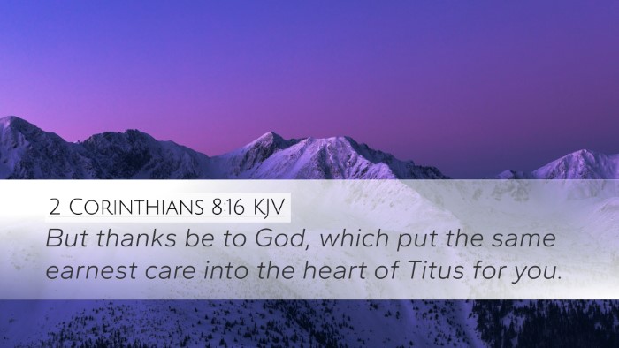 2 Corinthians 8:16 KJV Bible Verse Image
