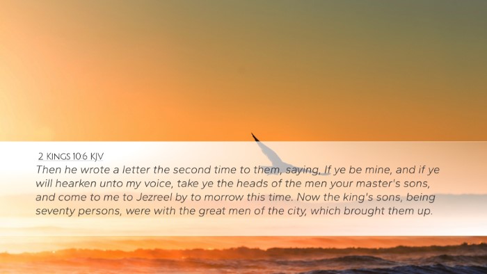 2 Kings 10:6 KJV Bible Verse Image