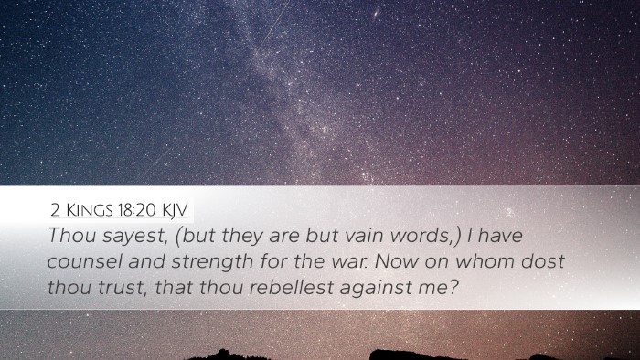 2 Kings 18:20 KJV Bible Verse Image