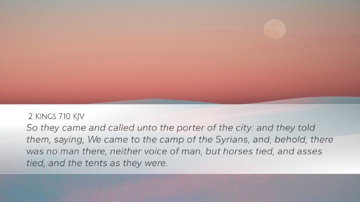 2 Kings 7:10 KJV Desktop Wallpaper - So they came and called unto the porter of the - Desktop Bible Verse Wallpaper