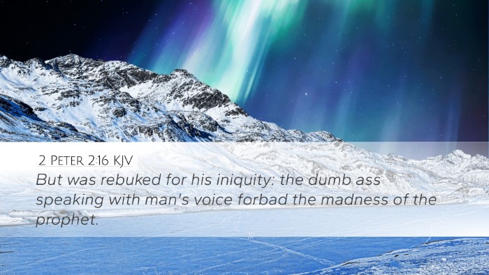 2 Peter 2:16 KJV Desktop Wallpaper - But was rebuked for his iniquity: the dumb ass - Desktop Bible Verse Wallpaper