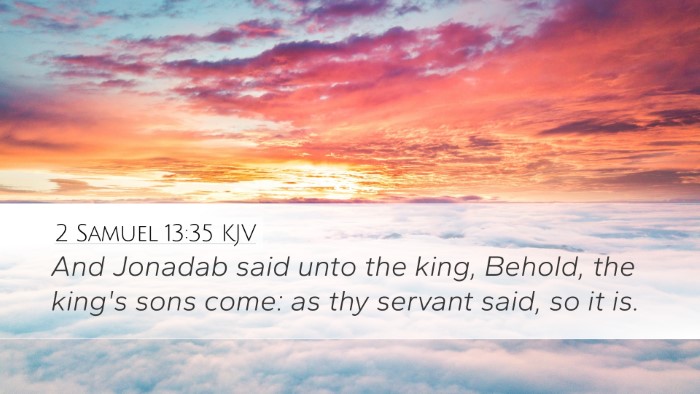 2 Samuel 13:35 KJV Desktop Wallpaper - And Jonadab said unto the king, Behold, the - Desktop Bible Verse Wallpaper