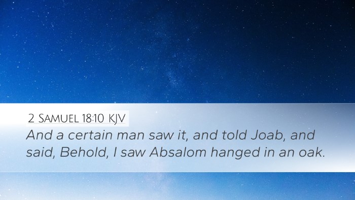 2 Samuel 18:10 KJV Desktop Wallpaper - And a certain man saw it, and told Joab, and - Desktop Bible Verse Wallpaper