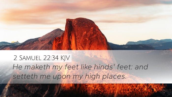 2 Samuel 22:34 KJV Bible Verse Image