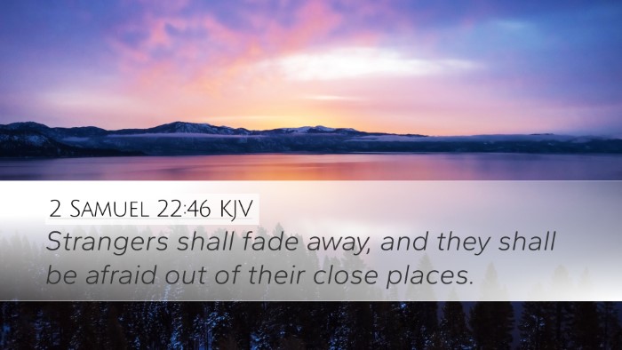 2 Samuel 22:46 KJV Desktop Wallpaper - Strangers shall fade away, and they shall be - Desktop Bible Verse Wallpaper