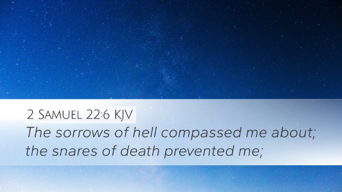 2 Samuel 22:6 KJV Desktop Wallpaper - The sorrows of hell compassed me about; the - Desktop Bible Verse Wallpaper
