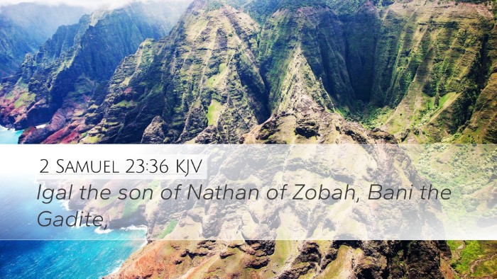 2 Samuel 23:36 KJV Desktop Wallpaper - Igal the son of Nathan of Zobah, Bani the - Desktop Bible Verse Wallpaper