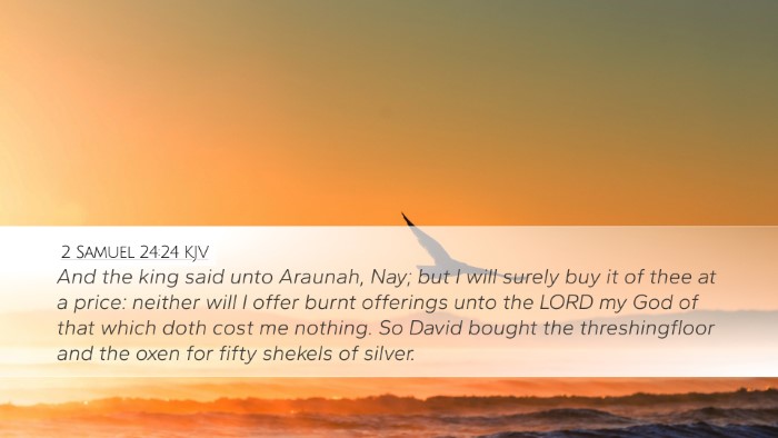 2 Samuel 24:24 KJV Desktop Wallpaper - And the king said unto Araunah, Nay; but I will - Desktop Bible Verse Wallpaper
