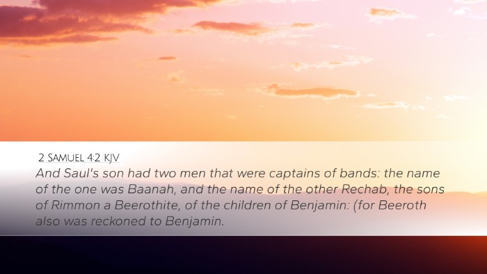 2 Samuel 4:2 KJV Bible Verse Image