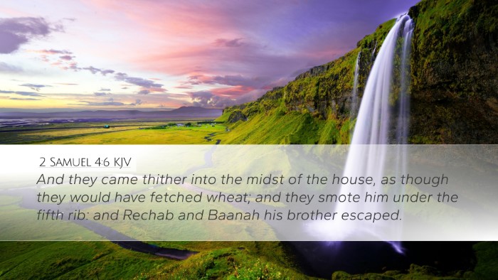 2 Samuel 4:6 KJV Desktop Wallpaper - And they came thither into the midst of the - Desktop Bible Verse Wallpaper