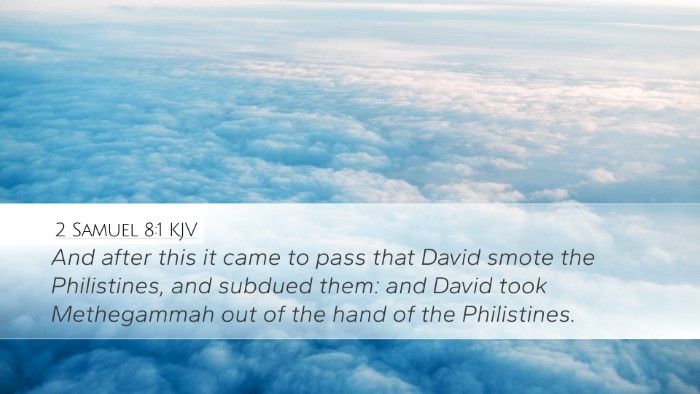 2 Samuel 8:1 KJV Bible Verse Image