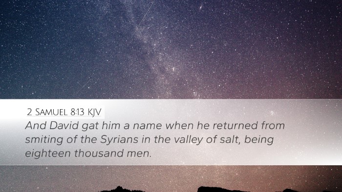 2 Samuel 8:13 KJV Bible Verse Image