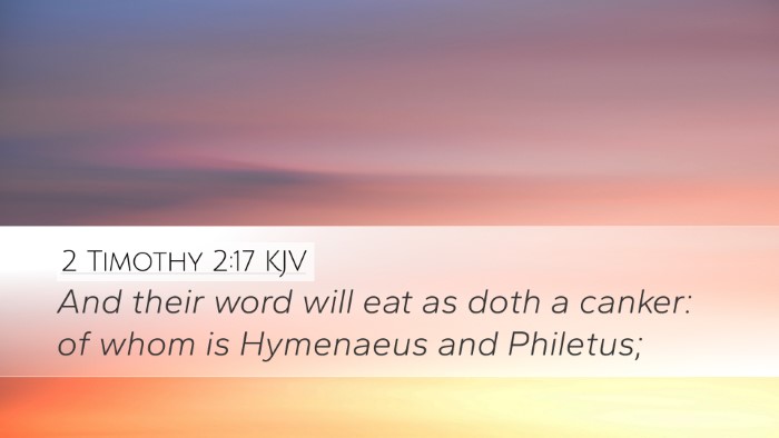 2 Timothy 2:17 KJV Bible Verse Image