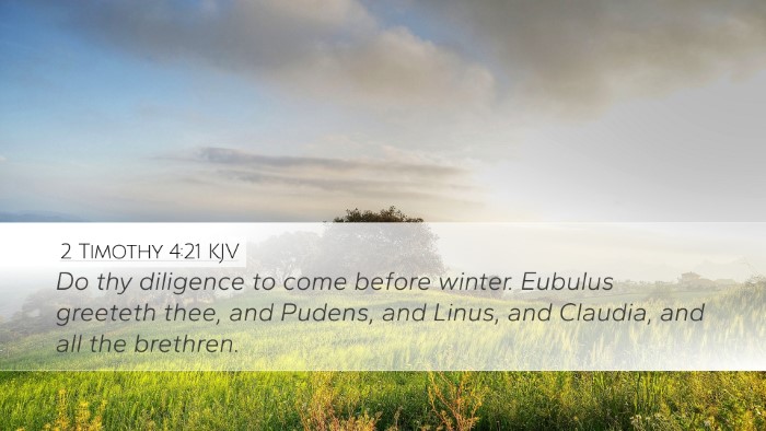 2 Timothy 4:21 KJV Bible Verse Image