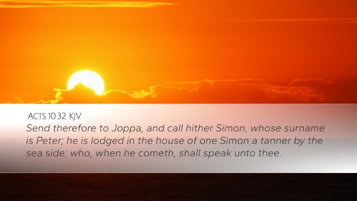 Acts 10:32 KJV Desktop Wallpaper - Send therefore to Joppa, and call hither Simon, - Desktop Bible Verse Wallpaper