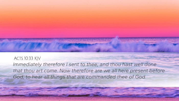 Acts 10:33 KJV Bible Verse Image