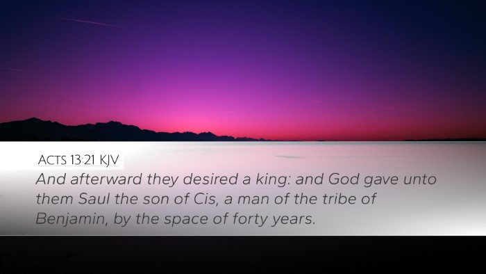 Acts 13:21 KJV Bible Verse Image