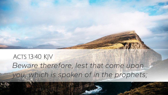 Acts 13:40 KJV Bible Verse Image