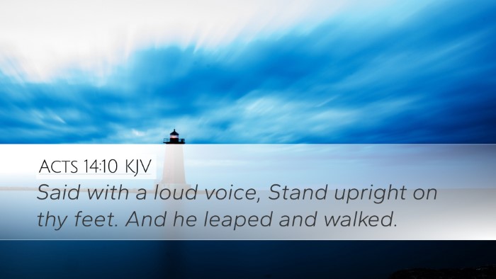 Acts 14:10 KJV Bible Verse Image
