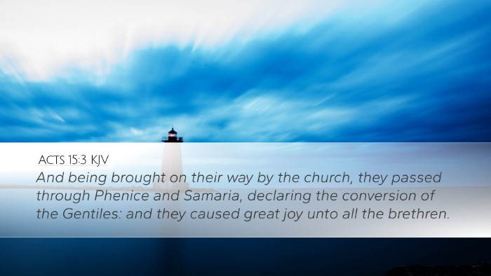 Acts 15:3 KJV Bible Verse Image