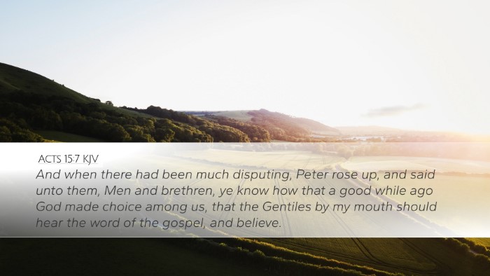 Acts 15:7 KJV Bible Verse Image