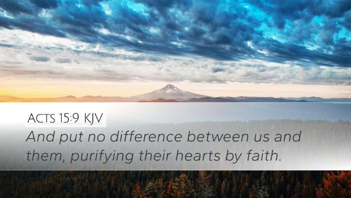 Acts 15:9 KJV Bible Verse Image