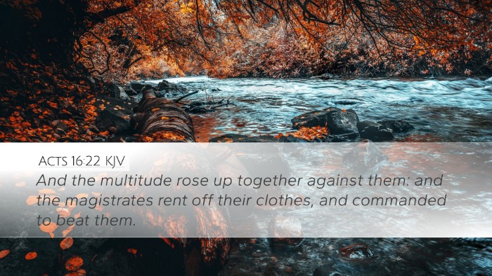 Acts 16:22 KJV Bible Verse Image