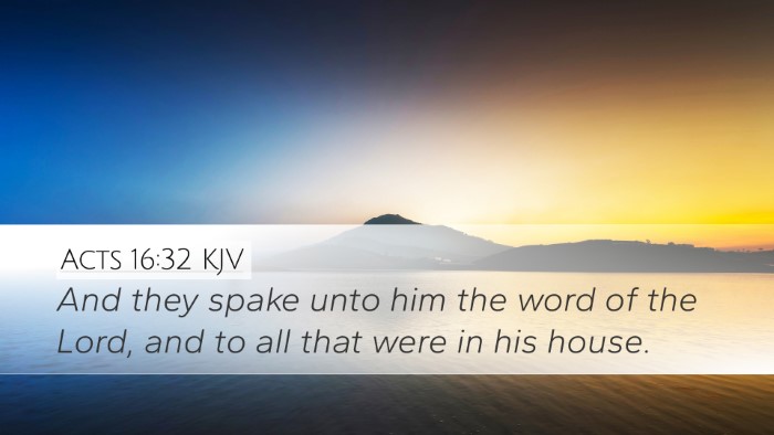 Acts 16:32 KJV Desktop Wallpaper - And they spake unto him the word of the Lord, and - Desktop Bible Verse Wallpaper