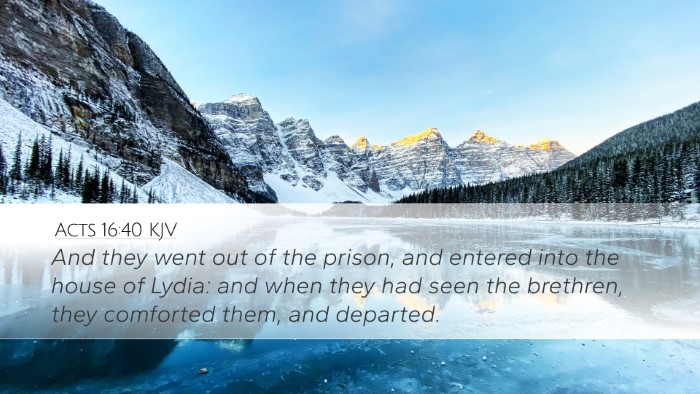 Acts 16:40 KJV Bible Verse Image