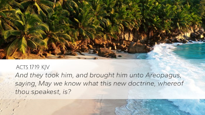 Acts 17:19 KJV Desktop Wallpaper - And they took him, and brought him unto - Desktop Bible Verse Wallpaper