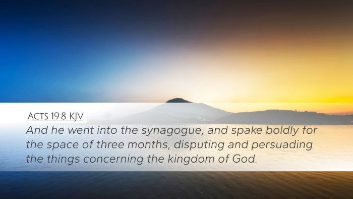 Acts 19:8 KJV Bible Verse Image