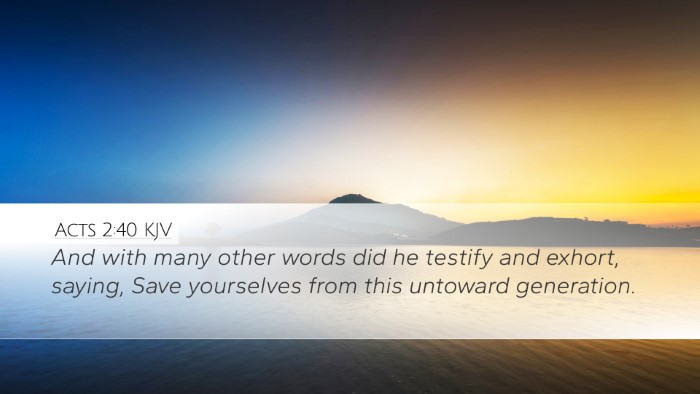 Acts 2:40 KJV Bible Verse Image