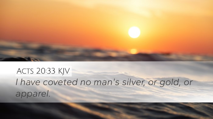 Acts 20:33 KJV Bible Verse Image