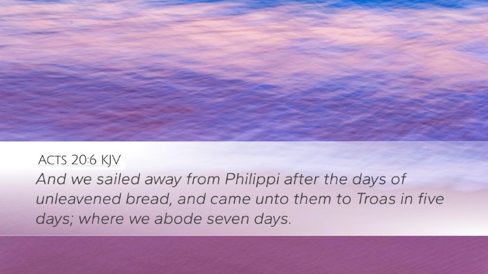 Acts 20:6 KJV Desktop Wallpaper - And we sailed away from Philippi after the days - Desktop Bible Verse Wallpaper