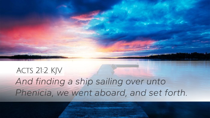 Acts 21:2 KJV Bible Verse Image
