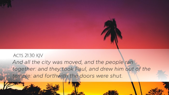 Acts 21:30 KJV Bible Verse Image