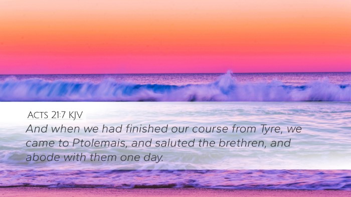 Acts 21:7 KJV Bible Verse Image