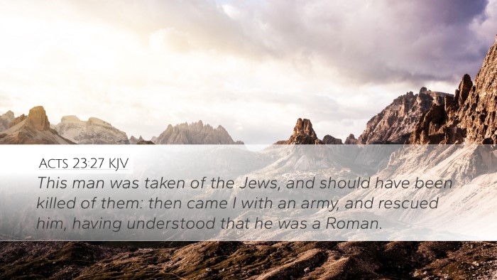 Acts 23:27 KJV Bible Verse Image