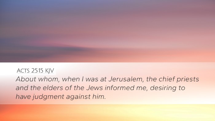 Acts 25:15 KJV Bible Verse Image
