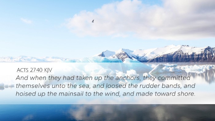 Acts 27:40 KJV Bible Verse Image