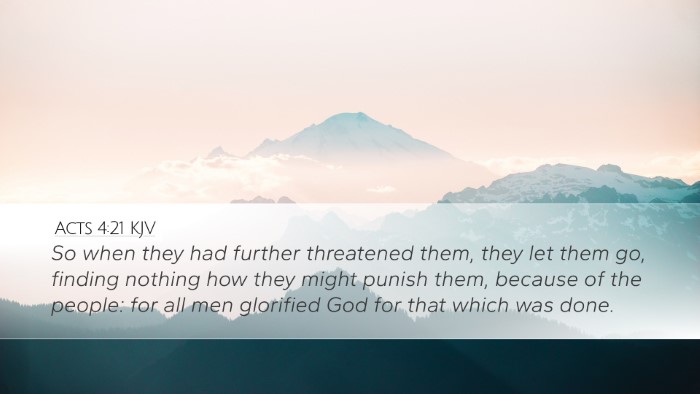 Acts 4:21 KJV Bible Verse Image