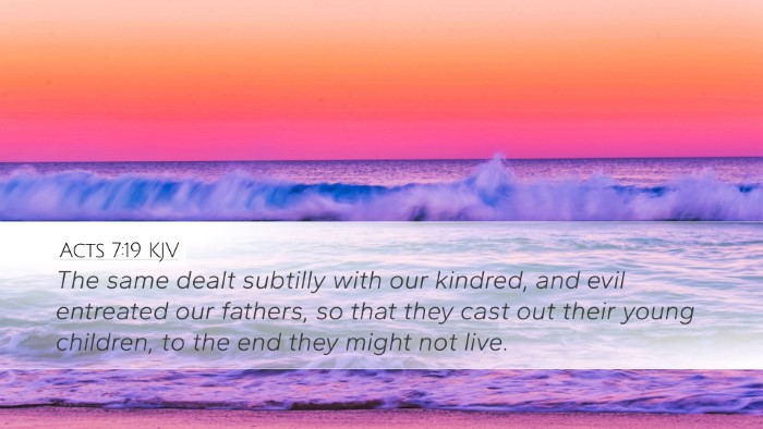 Acts 7:19 KJV Bible Verse Image