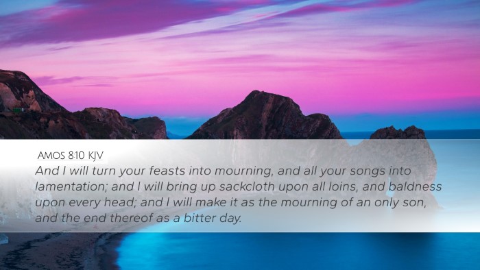 Amos 8:10 KJV Bible Verse Image