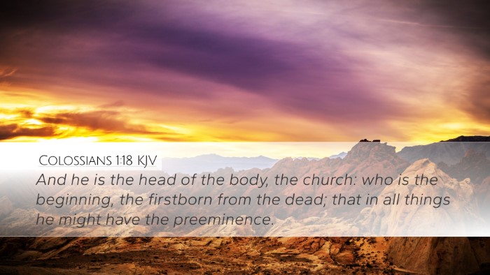 Colossians 1:18 KJV Bible Verse Image