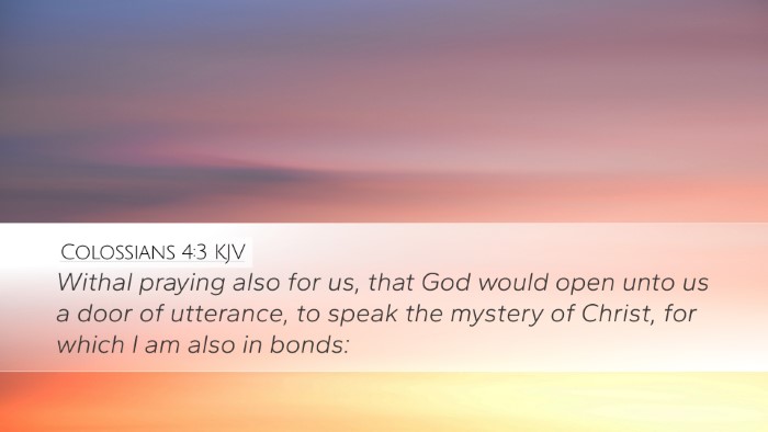 Colossians 4:3 KJV Bible Verse Image