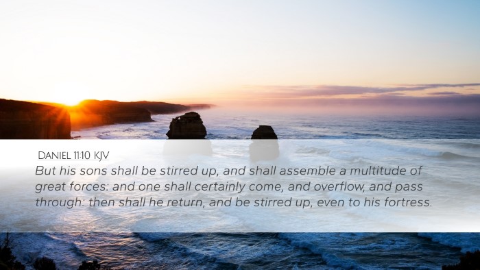 Daniel 11:10 KJV Bible Verse Image